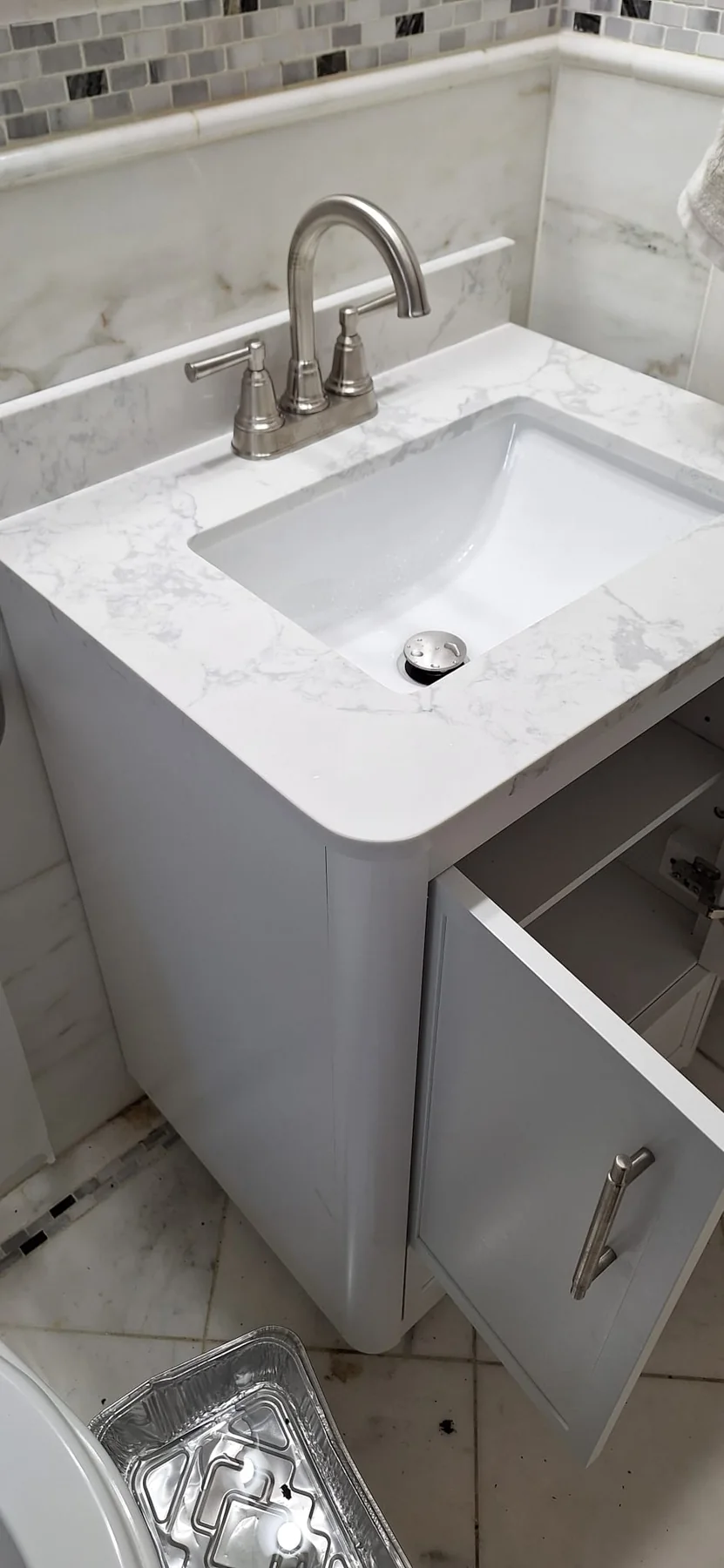 Bathroom vanity and countertop detail