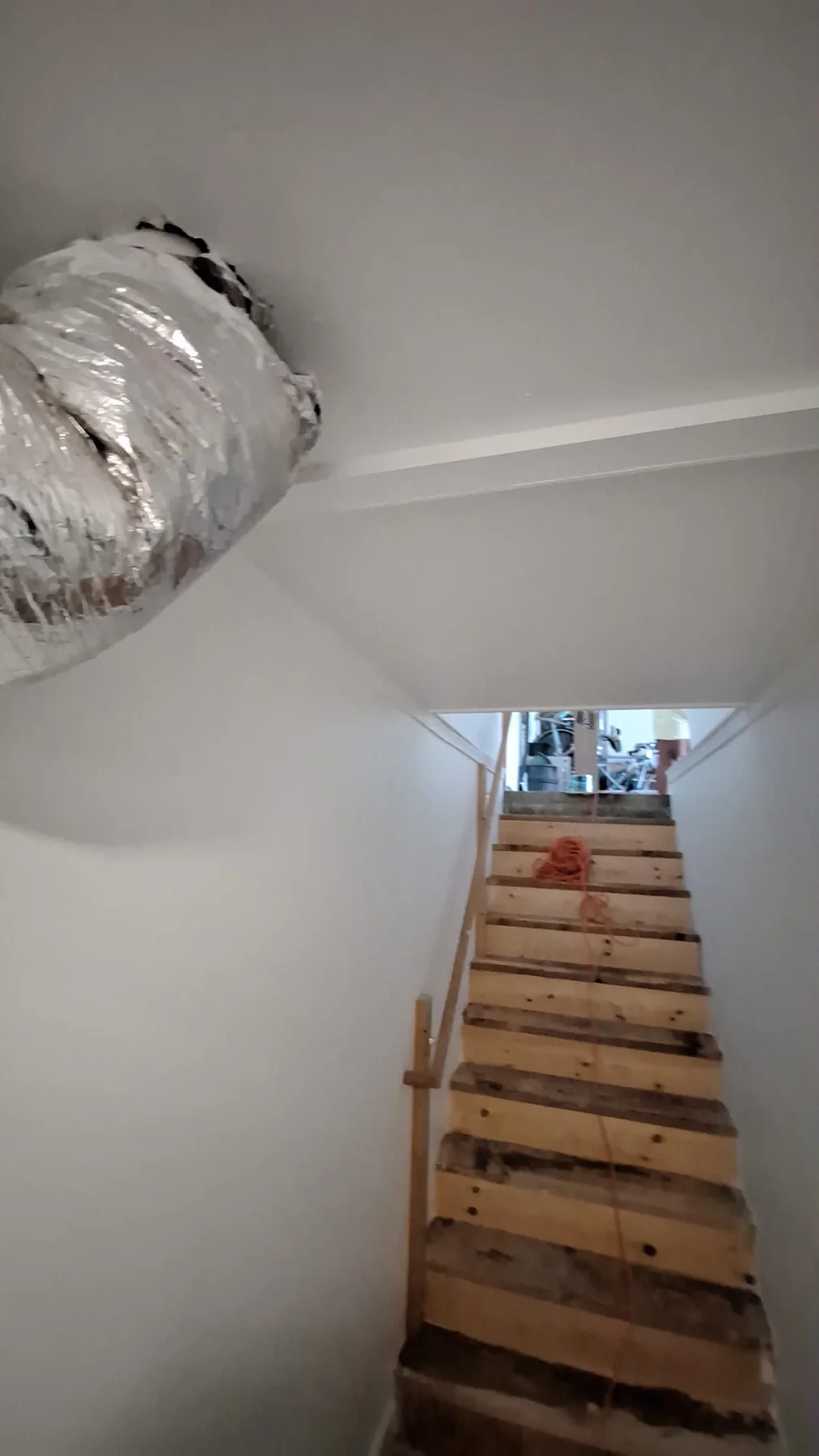 Finished interior flooring and wall panel detail