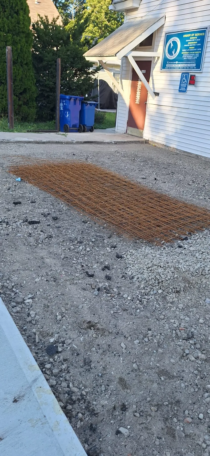 Exterior base and reinforcement preparation